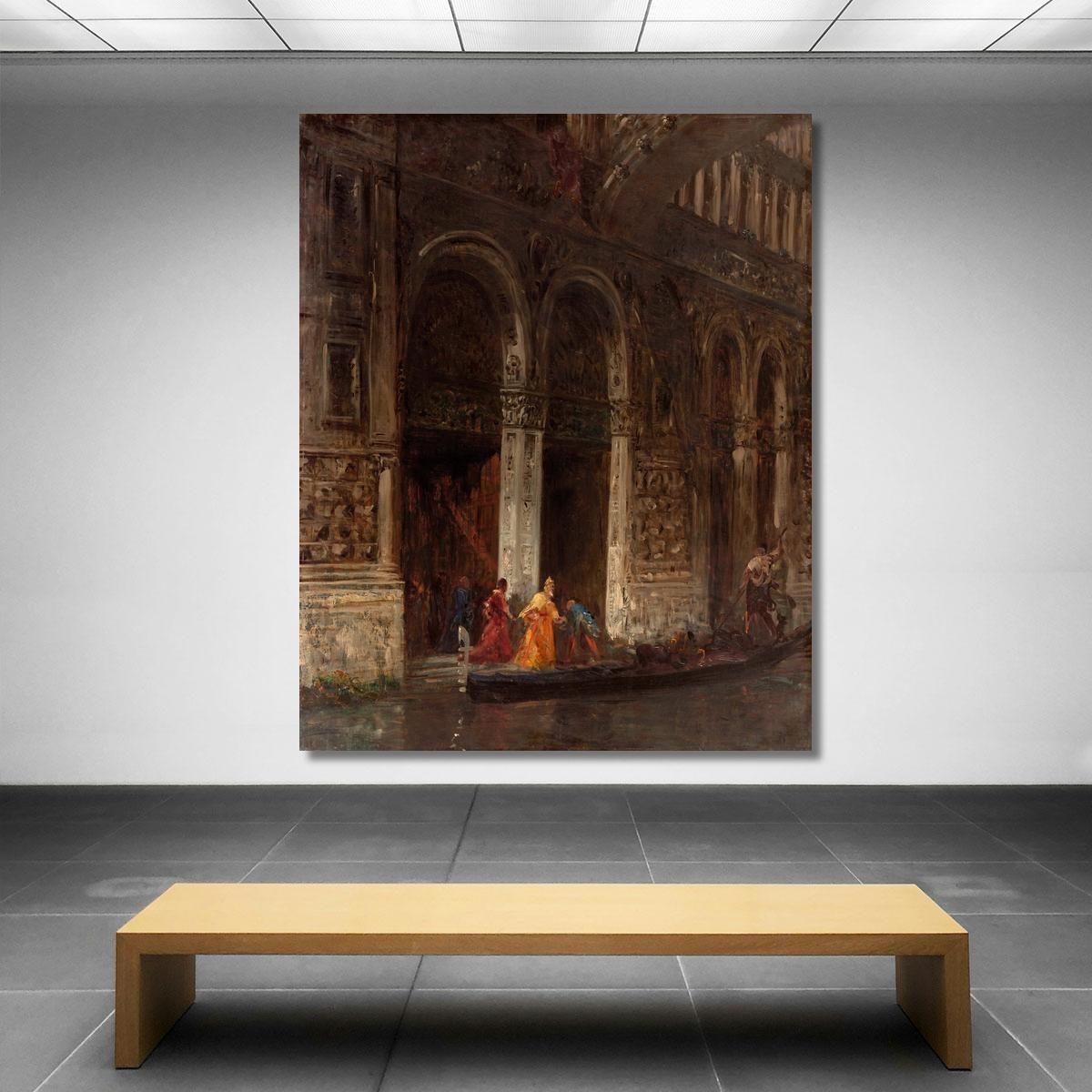 The Departure From The Doge'S Palace Under The Bridge Of Sighs Félix Ziem fzm60 canvas print 