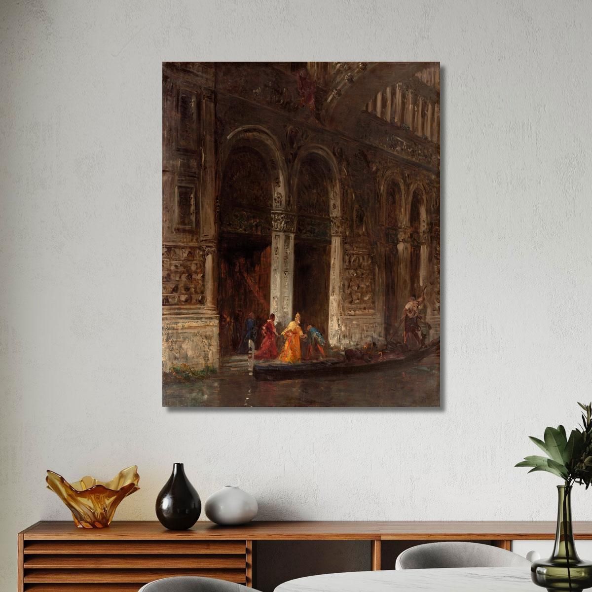 The Departure From The Doge'S Palace Under The Bridge Of Sighs Félix Ziem fzm60 canvas print 
