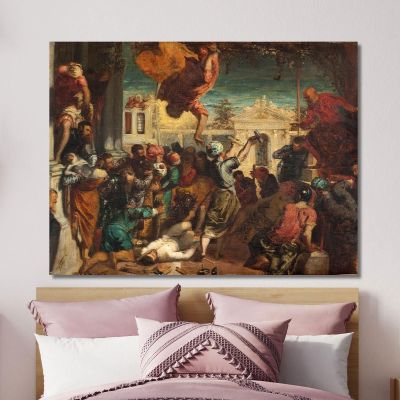 The Miracle Of The Slave Copy After Tintoretto Or The Martyrdom Of Saint Mark Félix Ziem fzm68 canvas print 