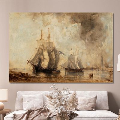 The Scheldt At Antwerp Félix Ziem fzm89 canvas print 