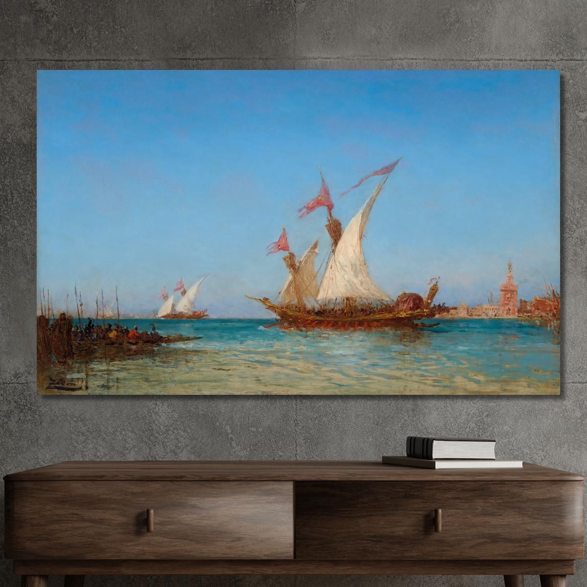 Regattas In Venice Félix Ziem fzm111 canvas print 