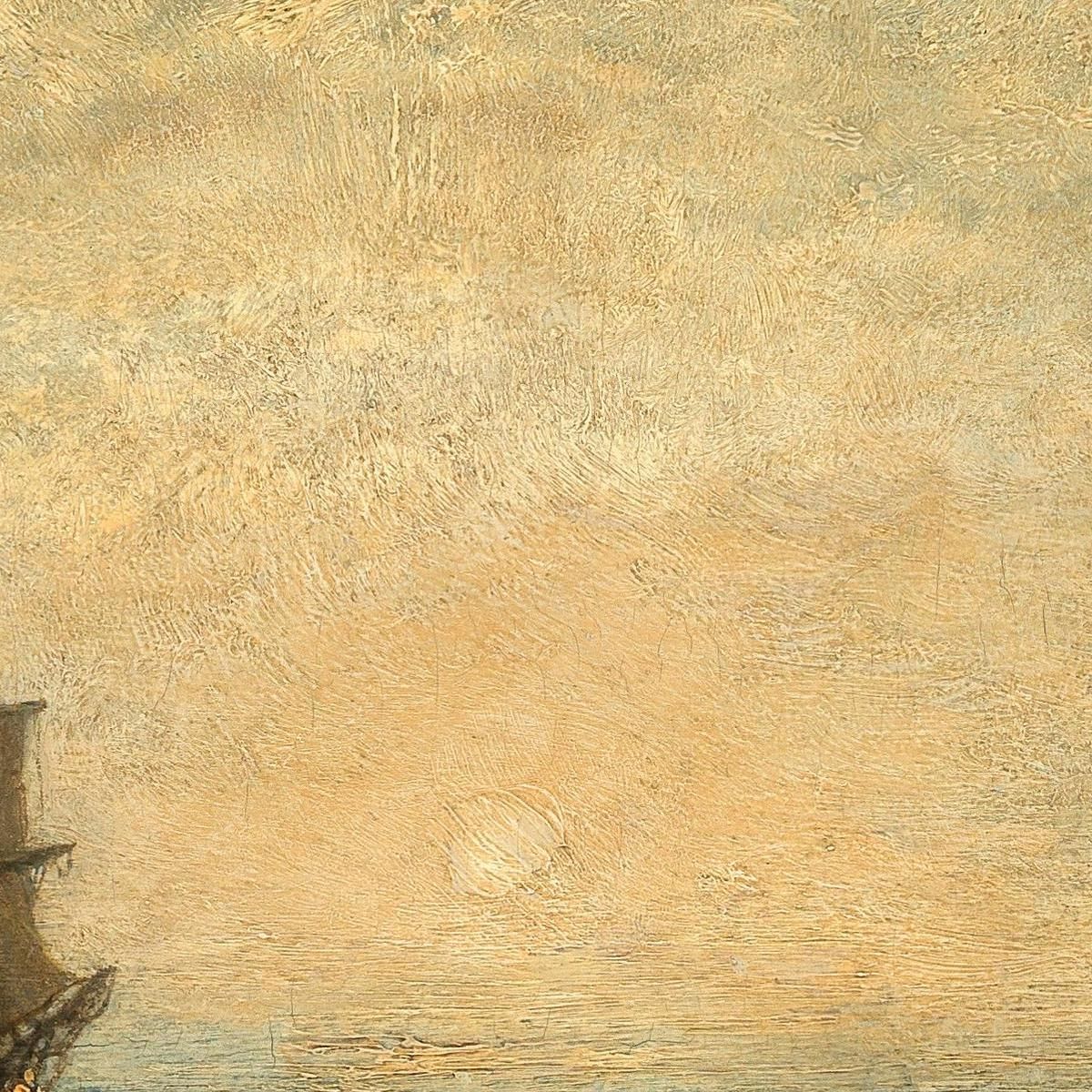 Sailing Ships (Caravels) At Sunset Holland Félix Ziem fzm112 canvas print