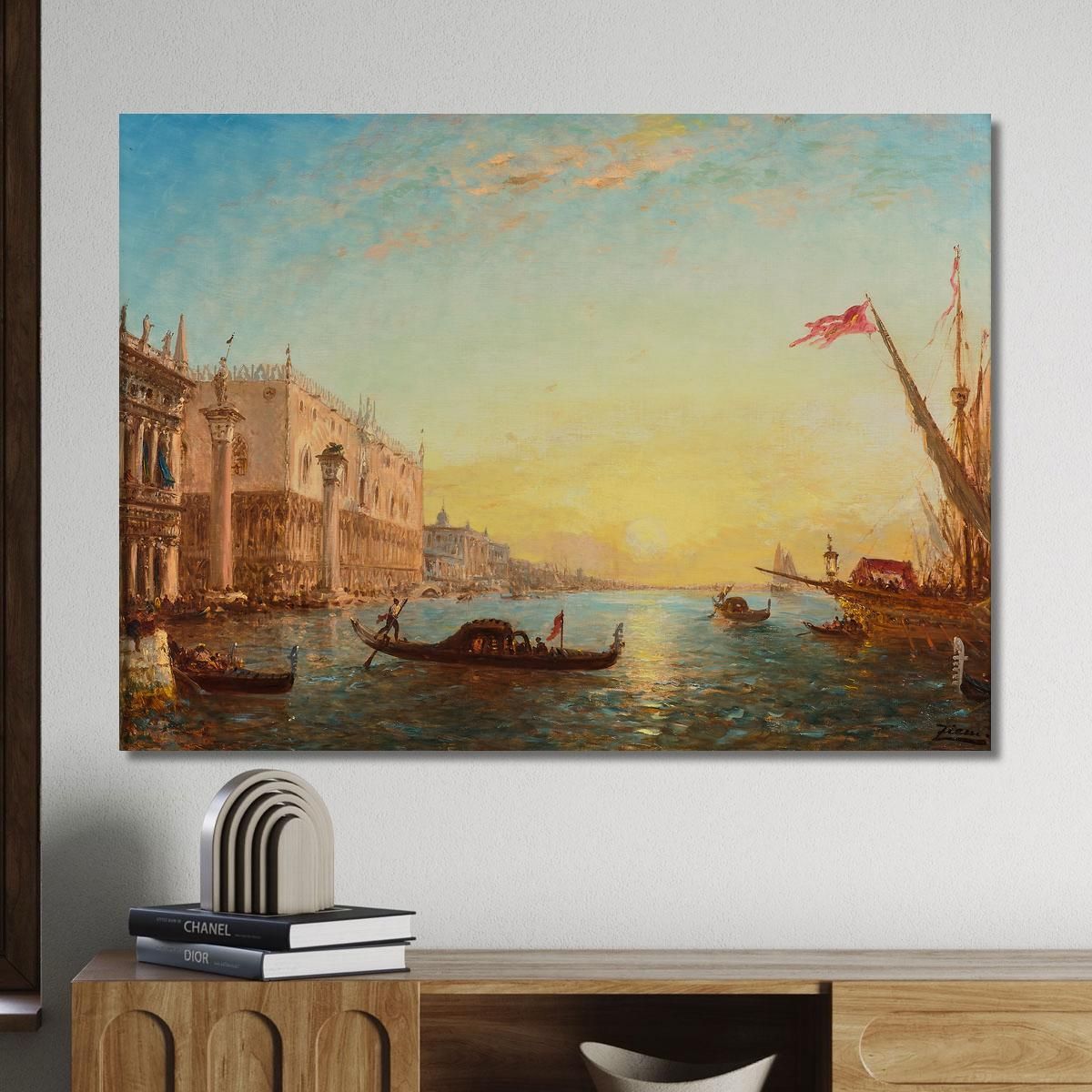 Rising Sun In Front Of The Piazzetta And The Doge'S Palace Venice Félix Ziem fzm119 canvas print 