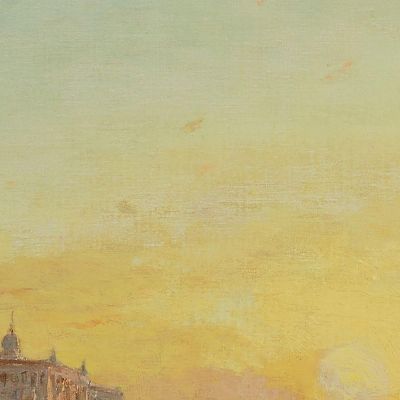 Rising Sun In Front Of The Piazzetta And The Doge'S Palace Venice Félix Ziem fzm119 canvas print