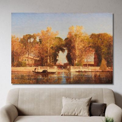 The French Gardens In Venice Félix Ziem fzm122 canvas print 