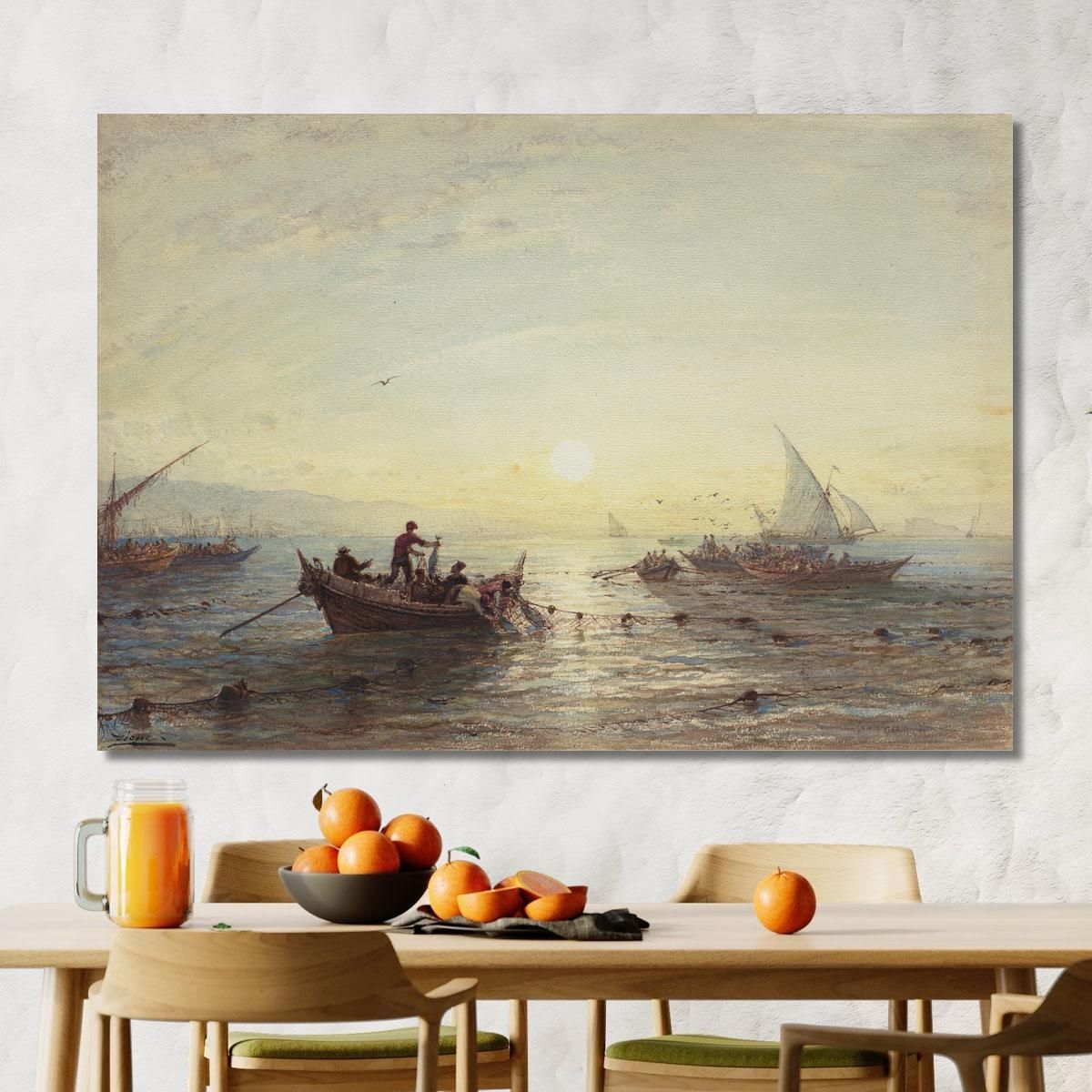 Tuna Fishing At Sunrise Off The Coast Near Marseilles Félix Ziem fzm127 canvas print 