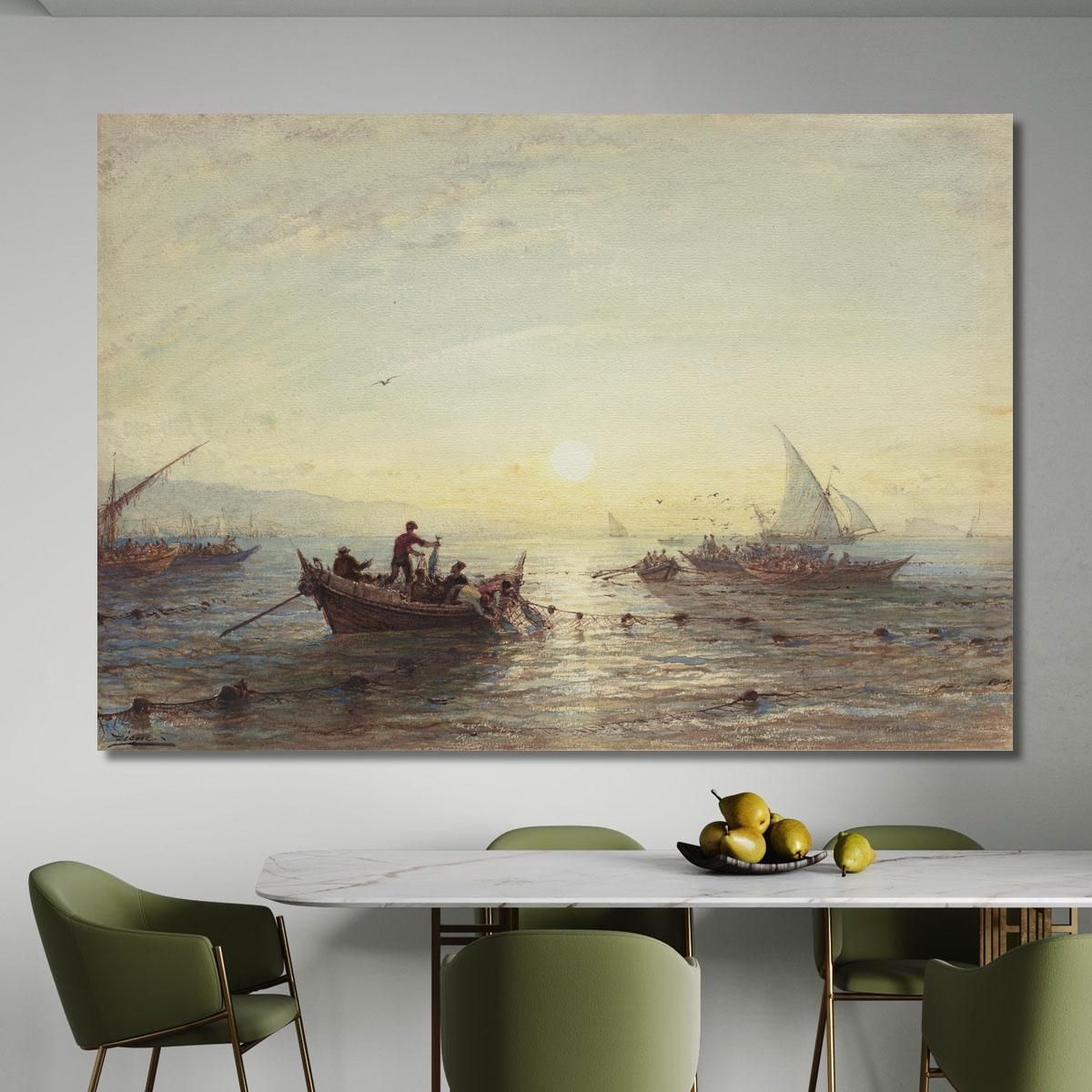 Tuna Fishing At Sunrise Off The Coast Near Marseilles Félix Ziem fzm127 canvas print 