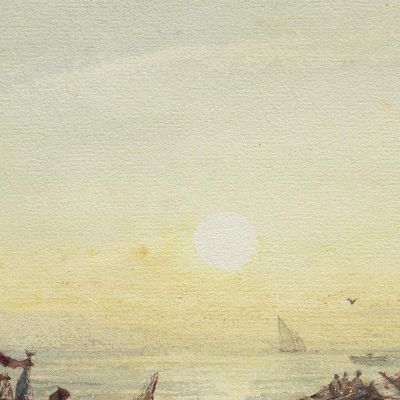 Tuna Fishing At Sunrise Off The Coast Near Marseilles Félix Ziem fzm127 canvas print