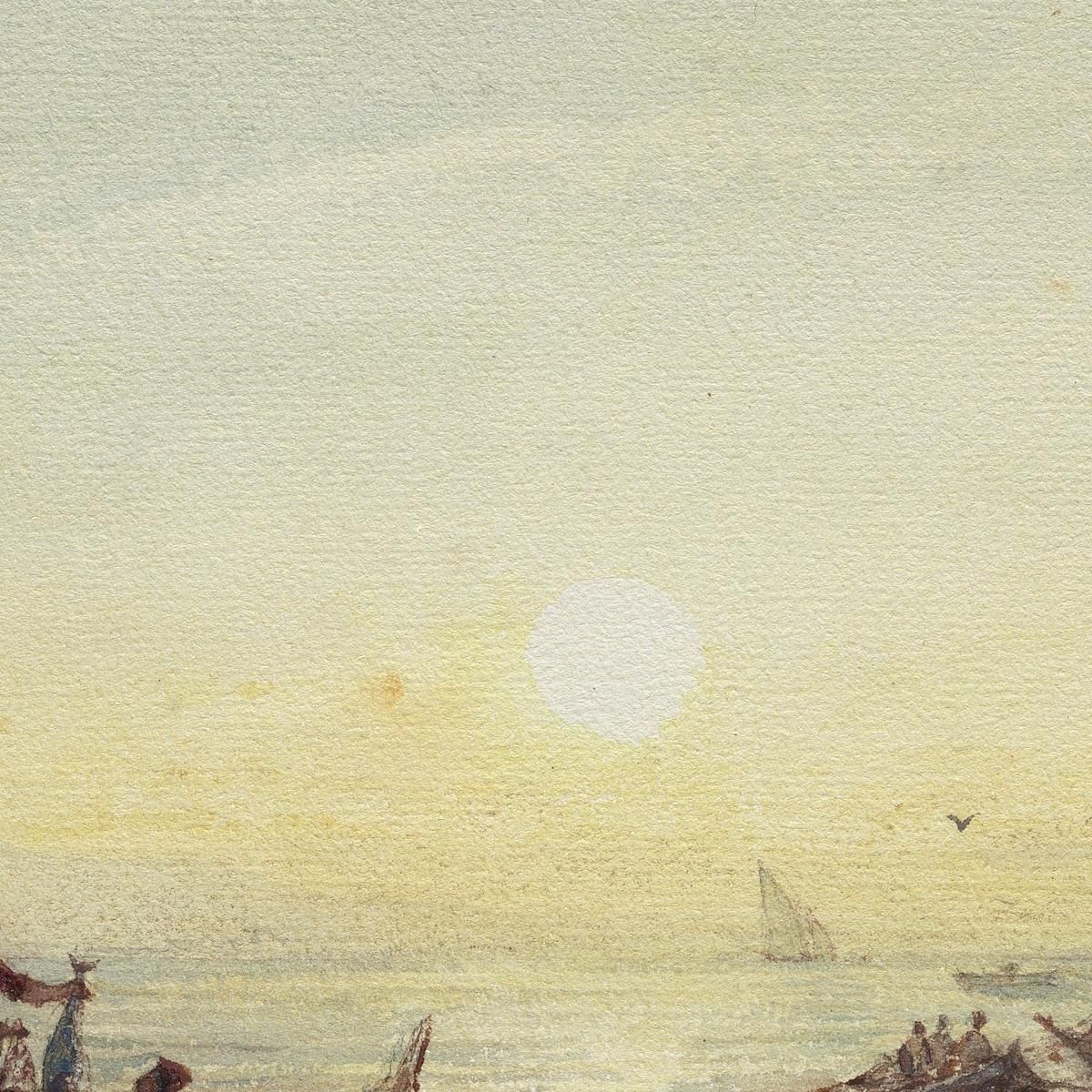 Tuna Fishing At Sunrise Off The Coast Near Marseilles Félix Ziem fzm127 canvas print