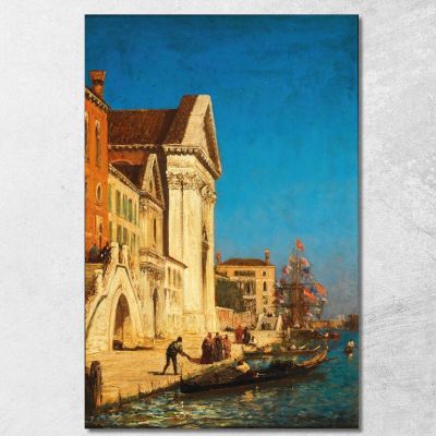 Venice Canale Della Giudecca Near The Church Of Santa Maria Del Rosario Félix Ziem fzm132 canvas print 