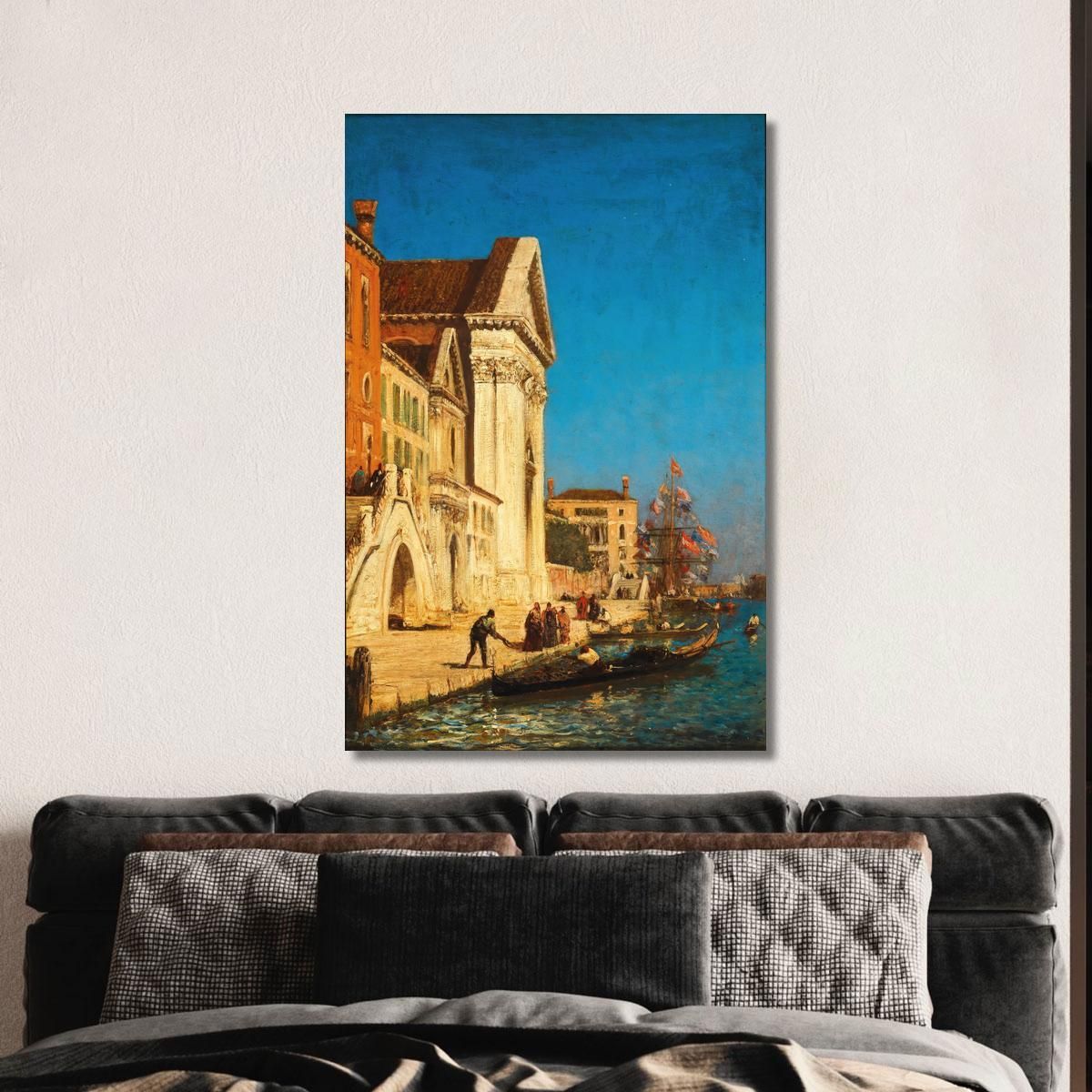 Venice Canale Della Giudecca Near The Church Of Santa Maria Del Rosario Félix Ziem fzm132 canvas print 