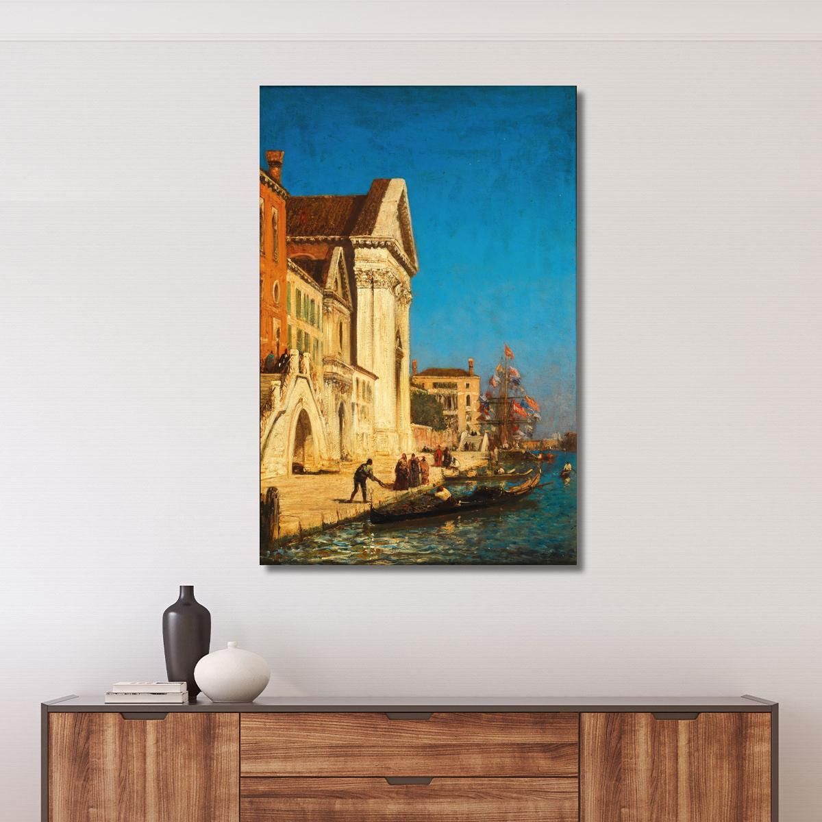 Venice Canale Della Giudecca Near The Church Of Santa Maria Del Rosario Félix Ziem fzm132 canvas print 