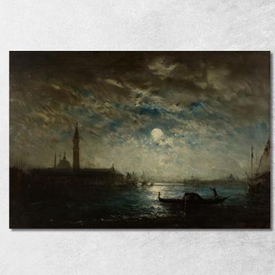 Venice And The Campanile By Moonlight Félix Ziem fzm139 canvas print 