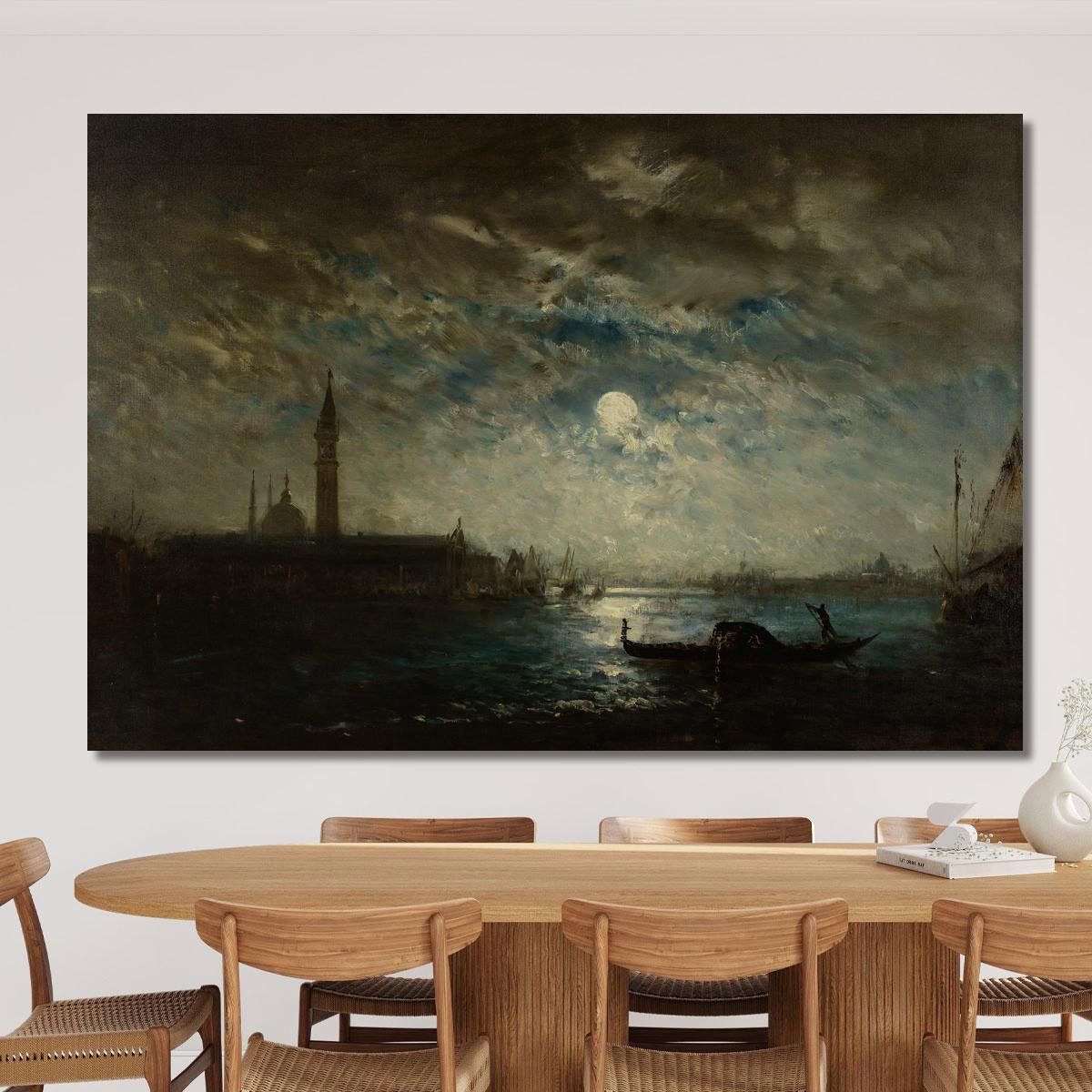 Venice And The Campanile By Moonlight Félix Ziem fzm139 canvas print 