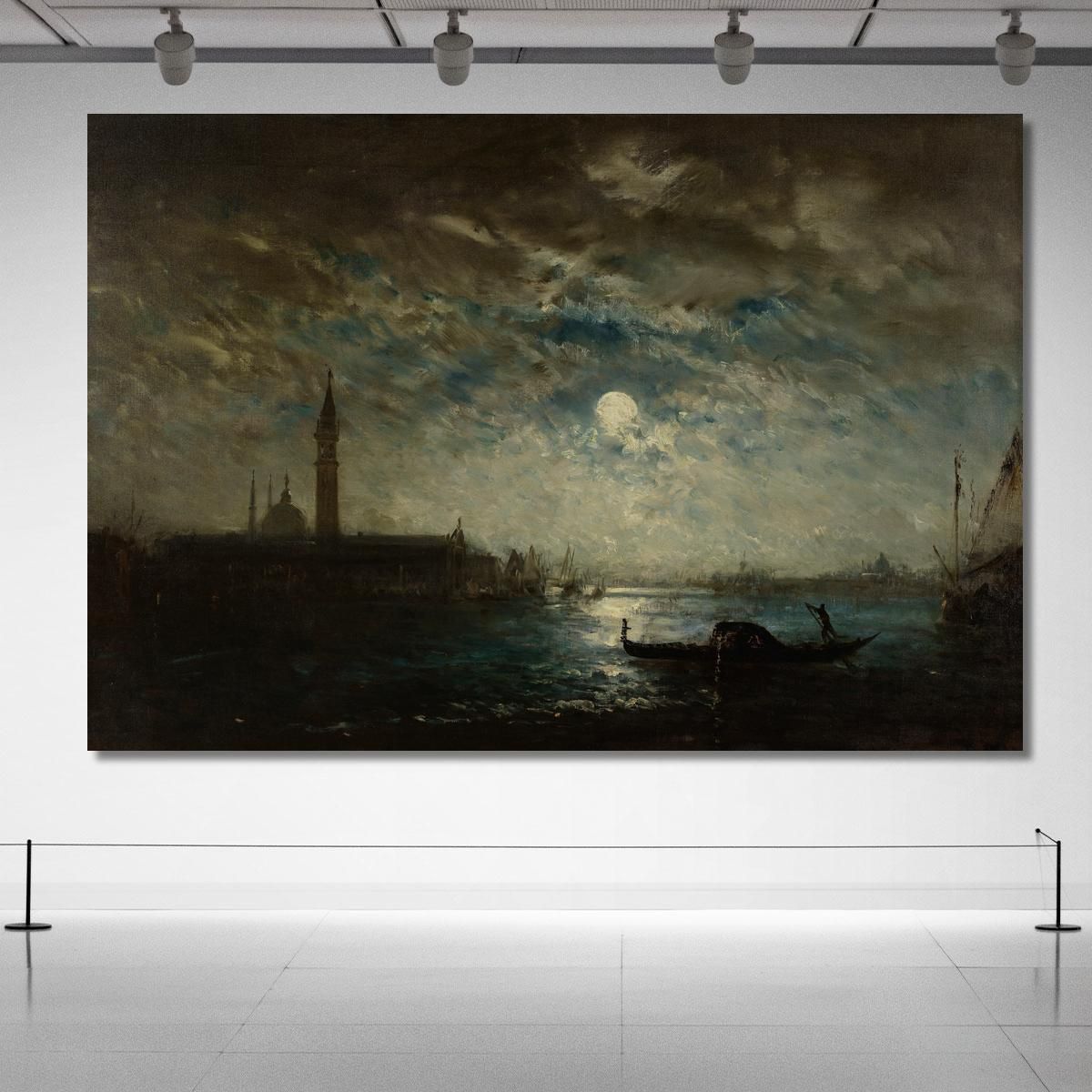 Venice And The Campanile By Moonlight Félix Ziem fzm139 canvas print 