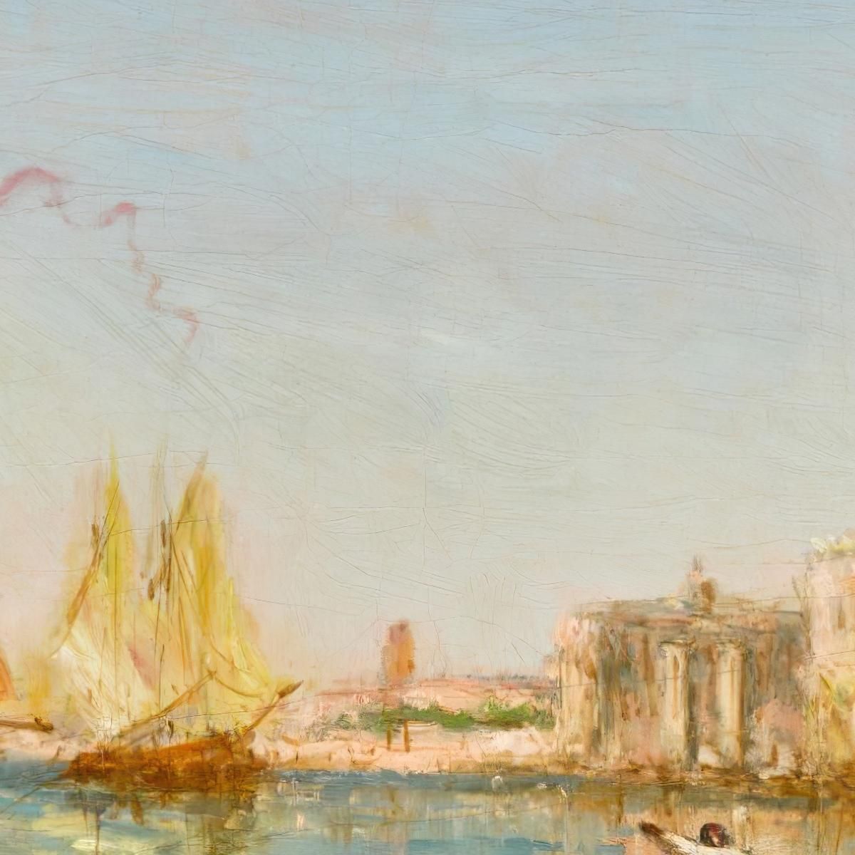 Venice Gondolas And Sailboats In Front Of The Doge'S Palace And San Giorgio Maggiore Félix Ziem fzm141 canvas print