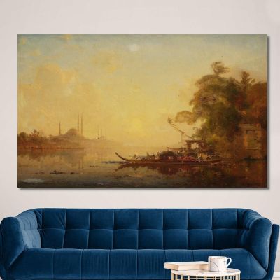 View Of Constantinople Félix Ziem, fzm156 ภาพพิมพ์บนผ้าใบแคนวาส