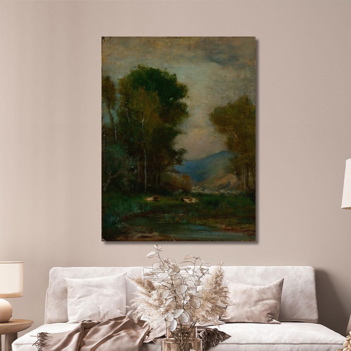 Cows By A Stream George Inness gin17 canvas print 
