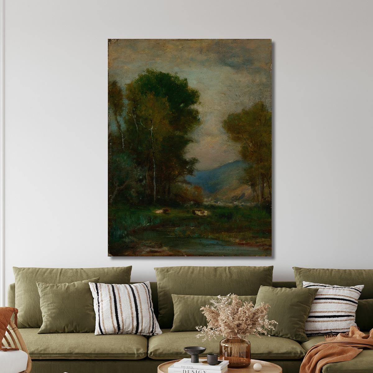 Cows By A Stream George Inness gin17 canvas print 