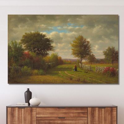 Going To Market George Inness gin32 canvas print 