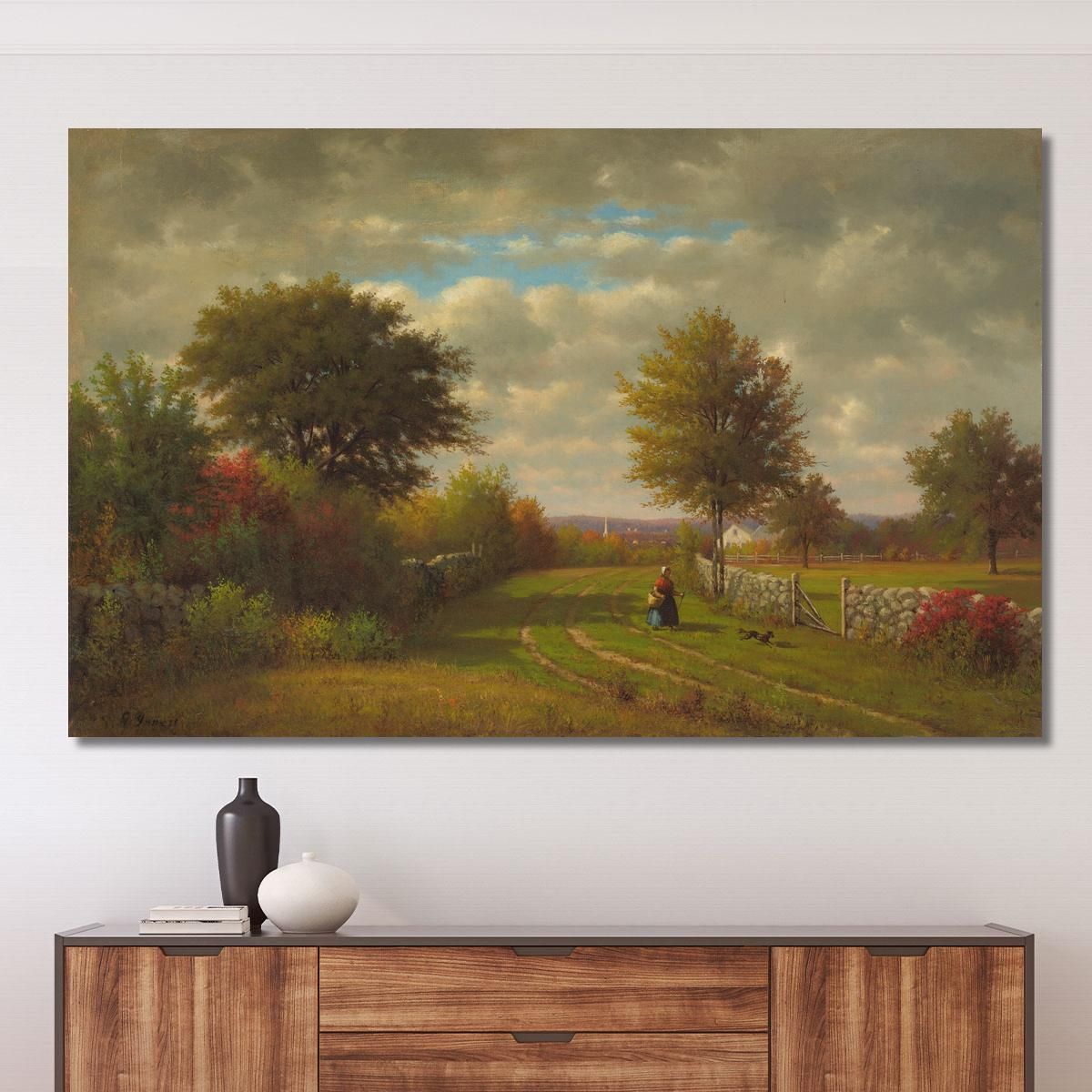 Going To Market George Inness gin32 canvas print 