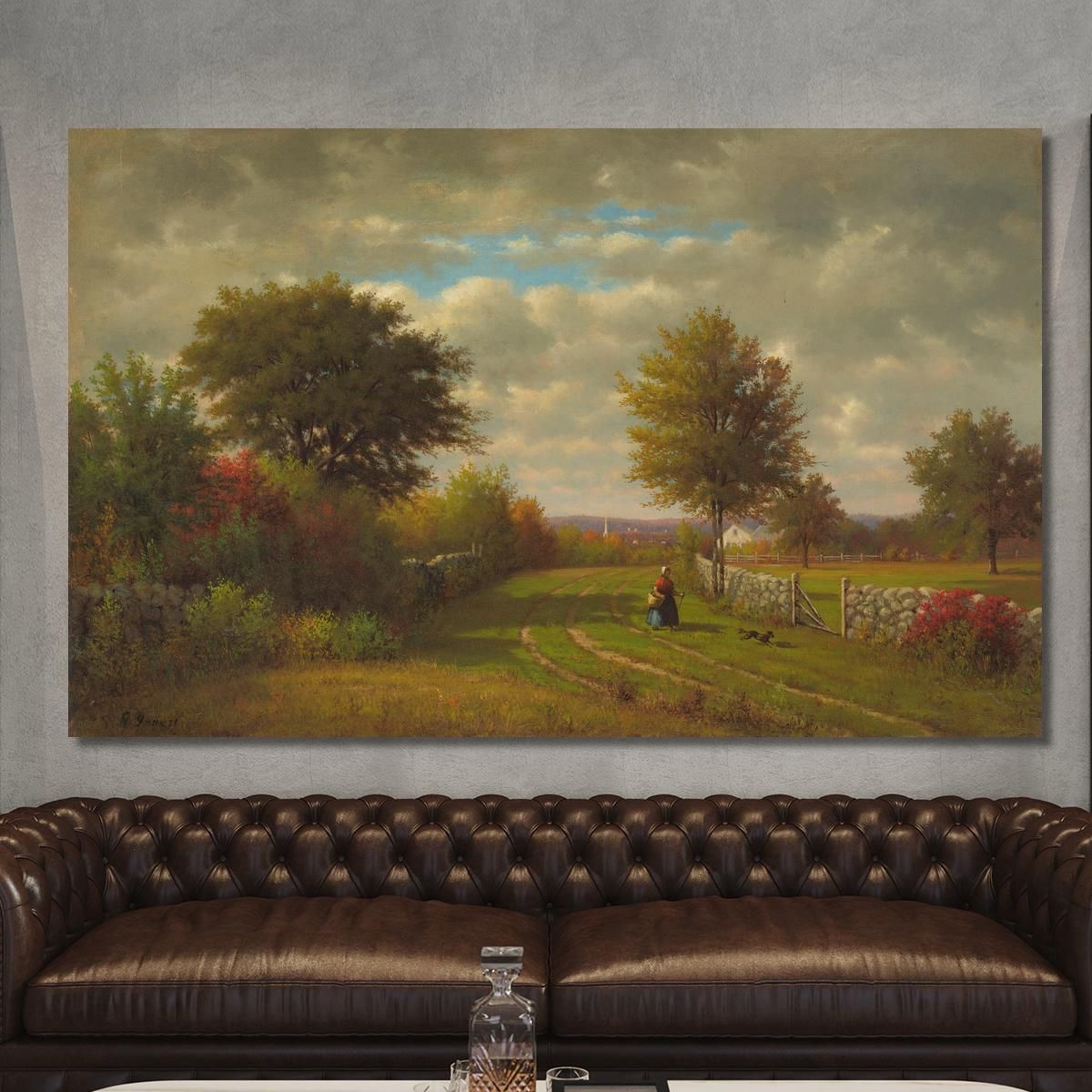 Going To Market George Inness gin32 canvas print 
