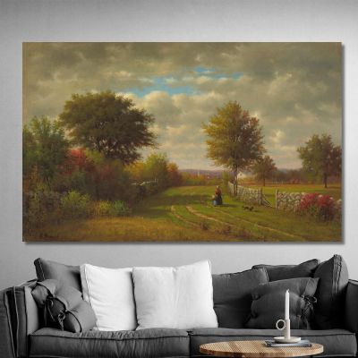 Going To Market George Inness gin32 canvas print 