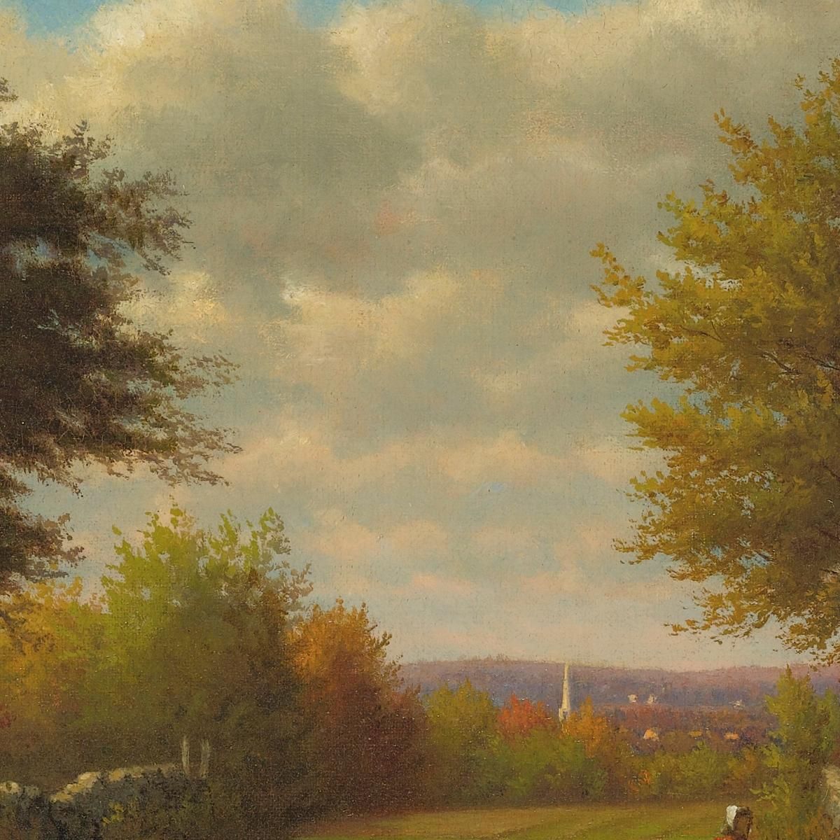 Going To Market George Inness gin32 canvas print