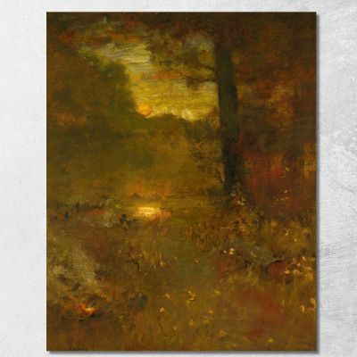 Landscape At Sundown: The Close Of Day / The Veteran'S Return George Inness gin51 canvas print 