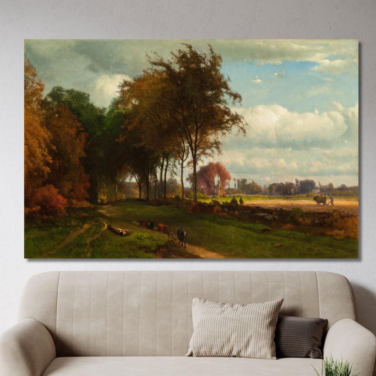 Landscape With Cattle George Inness gin53 canvas print 
