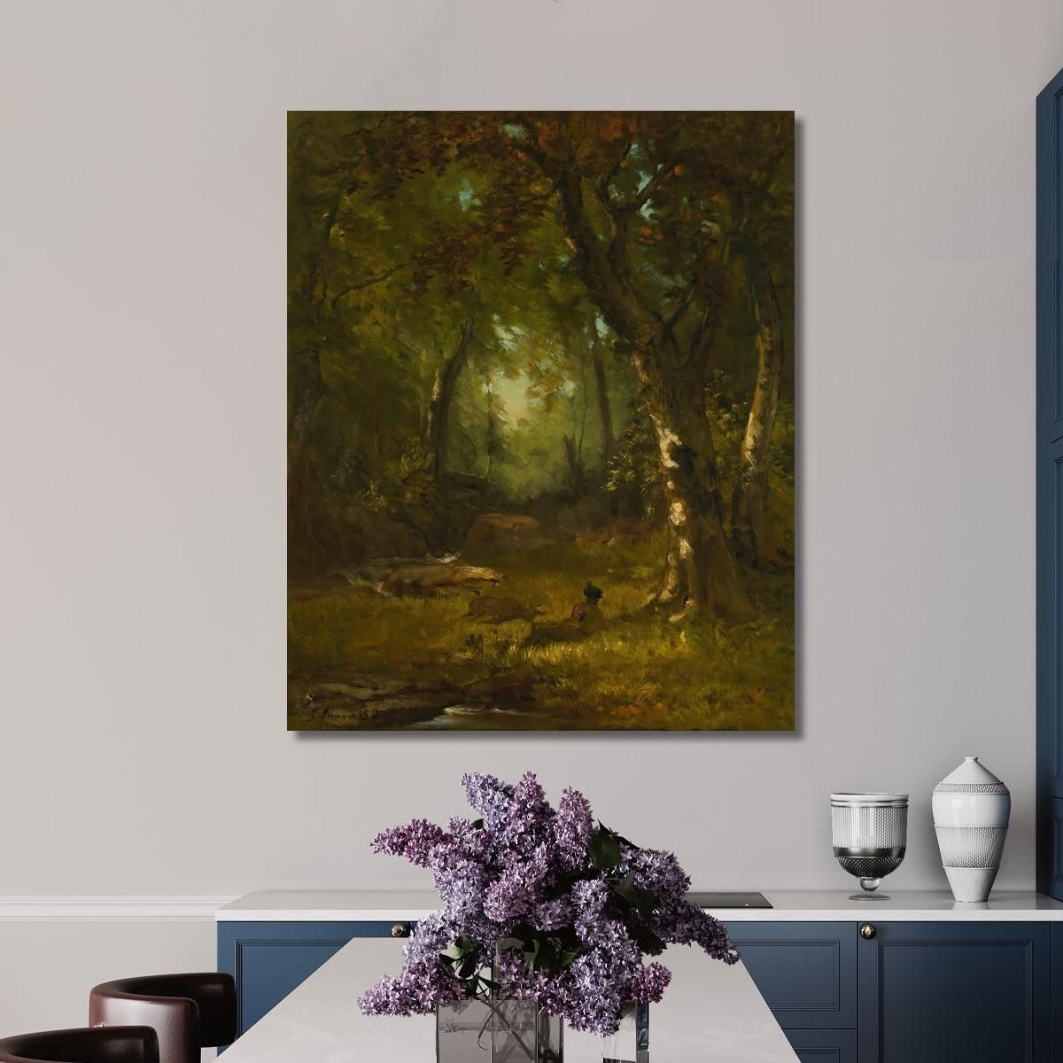 Landscape With Huntsman George Inness gin54 canvas print 