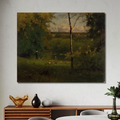 Looking Over The River George Inness gin58 canvas print 