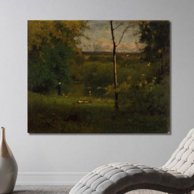Looking Over The River George Inness gin58 canvas print 