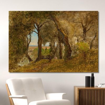 Olives Albano Italy George Inness gin70 canvas print 