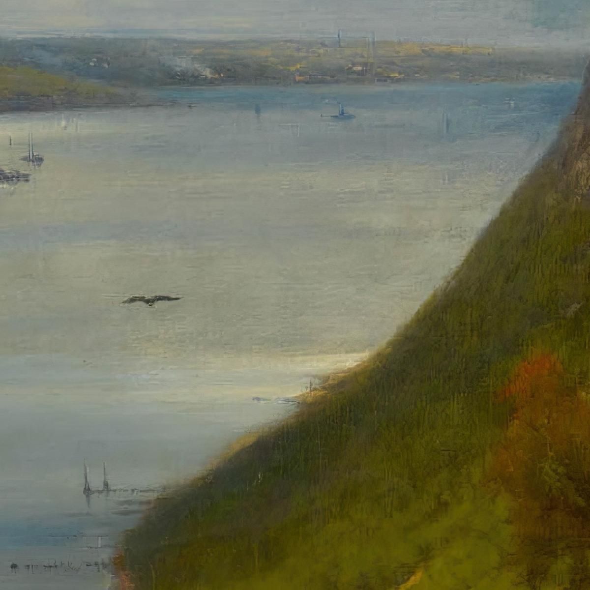 Palisades On The Hudson George Inness gin73 canvas print