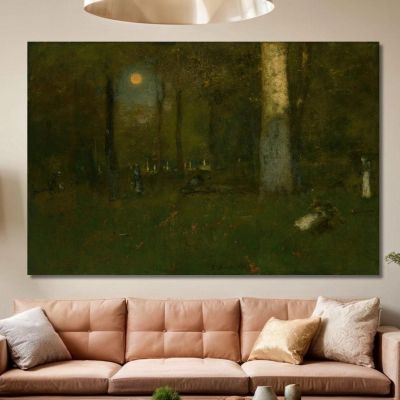 Picnic In The Woods Montclair New Jersey George Inness gin76 canvas print 