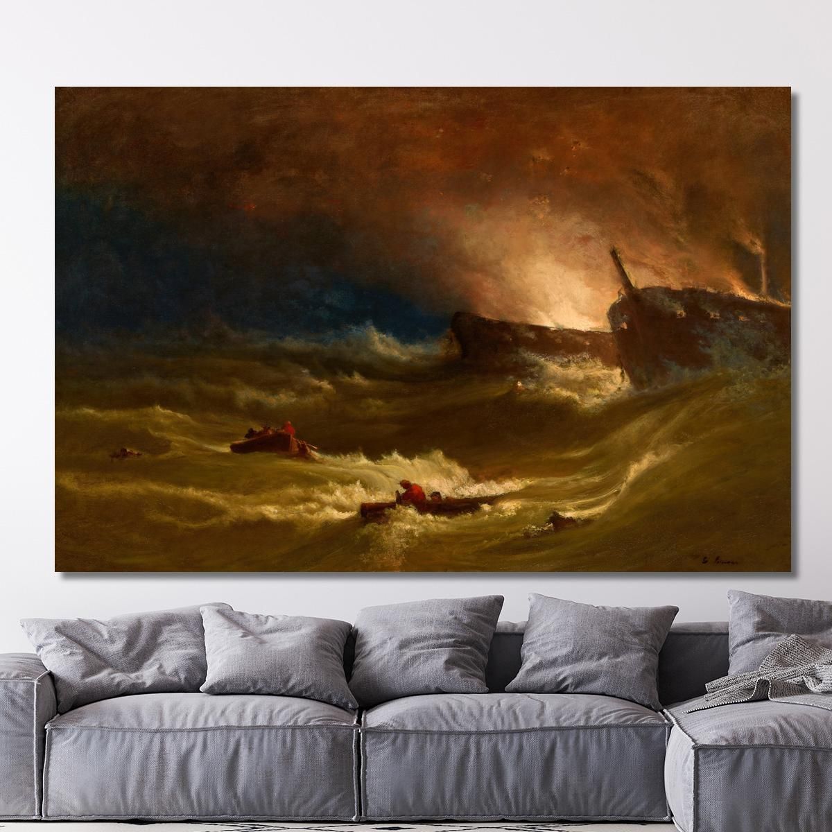 Tragedy At Sea George Inness gin105 canvas print 