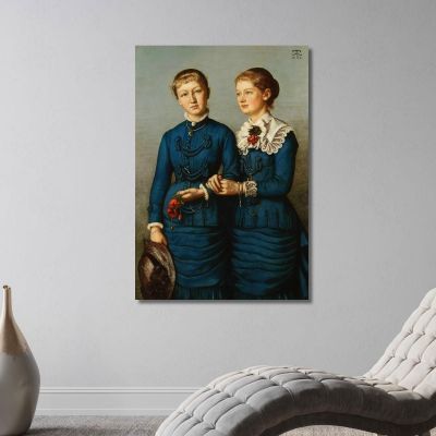 Portrait Of The Two Daughters Of The Haag Family Hans Thoma hth15 canvas print 