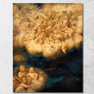 Cloud Of Angels Hans Thoma hth22 canvas print 