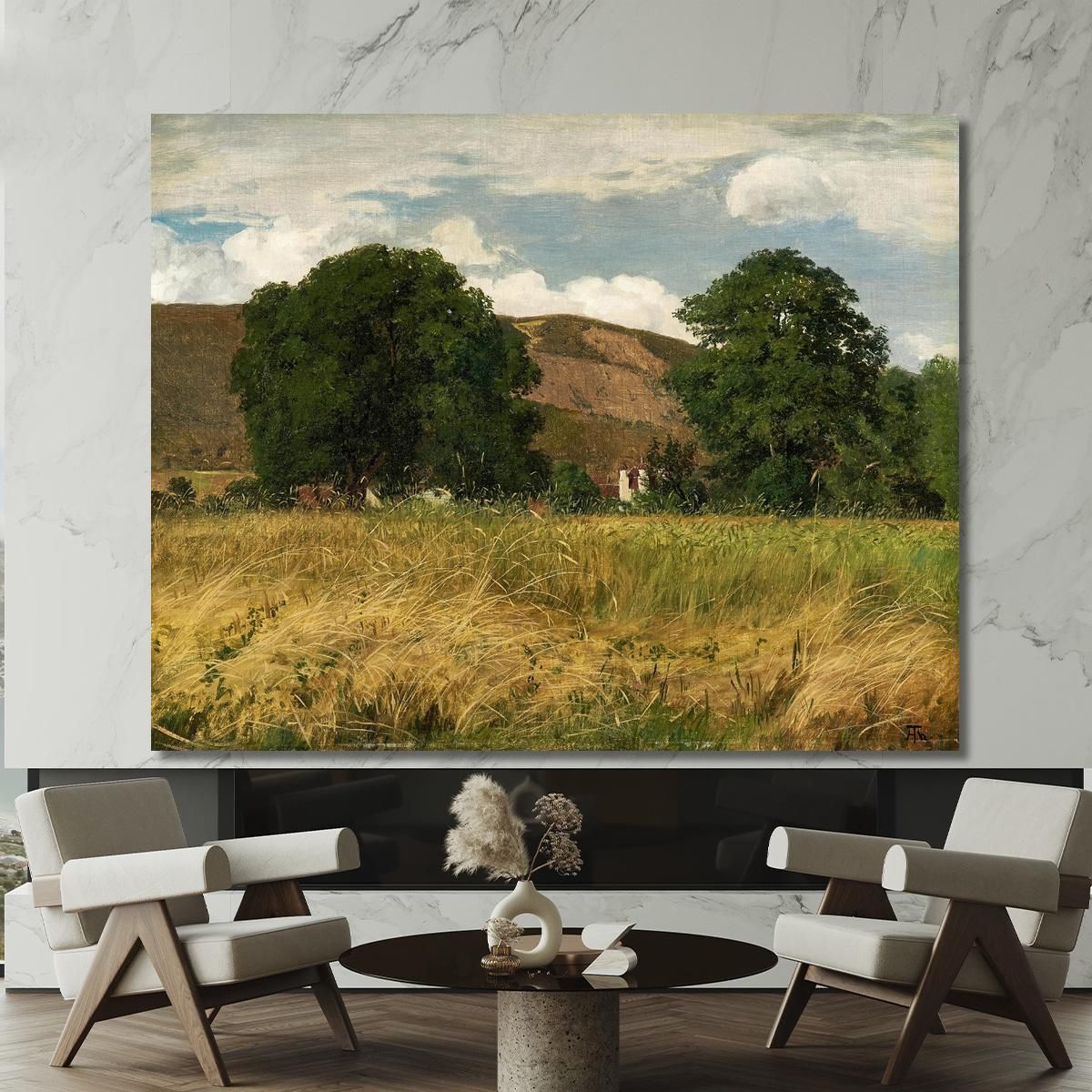 Meadow With Two Big Trees Hans Thoma hth51 canvas print 