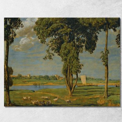 On The Banks Of The River Main Hans Thoma hth55 canvas print 