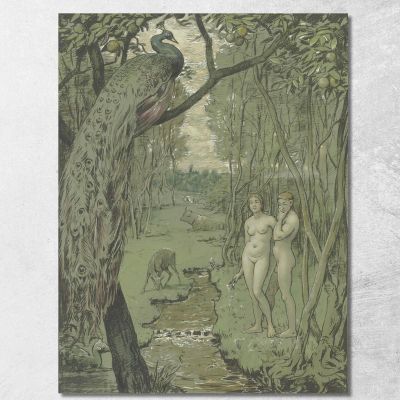 Paradise With Peacock Hans Thoma hth56 canvas print 