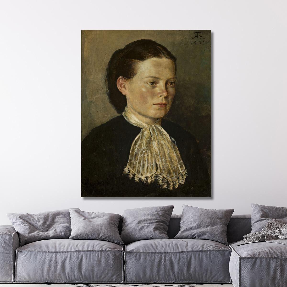 Portrait Of Agathe Artist'S Sister Hans Thoma hth58 canvas print 