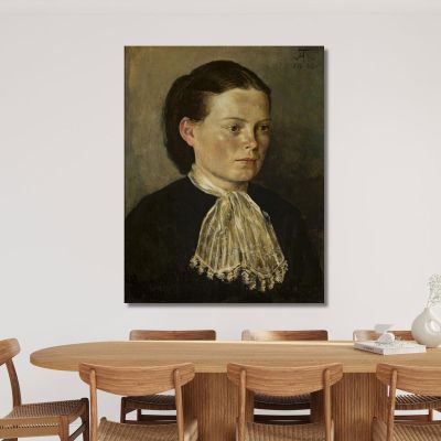 Portrait Of Agathe Artist'S Sister Hans Thoma hth58 canvas print 