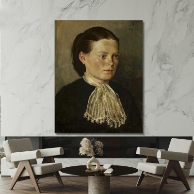 Portrait Of Agathe Artist'S Sister Hans Thoma hth58 canvas print 