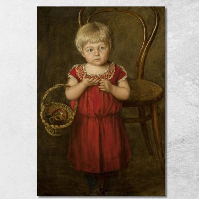 Portrait Of Ela With A Basket Hans Thoma hth59 canvas print 