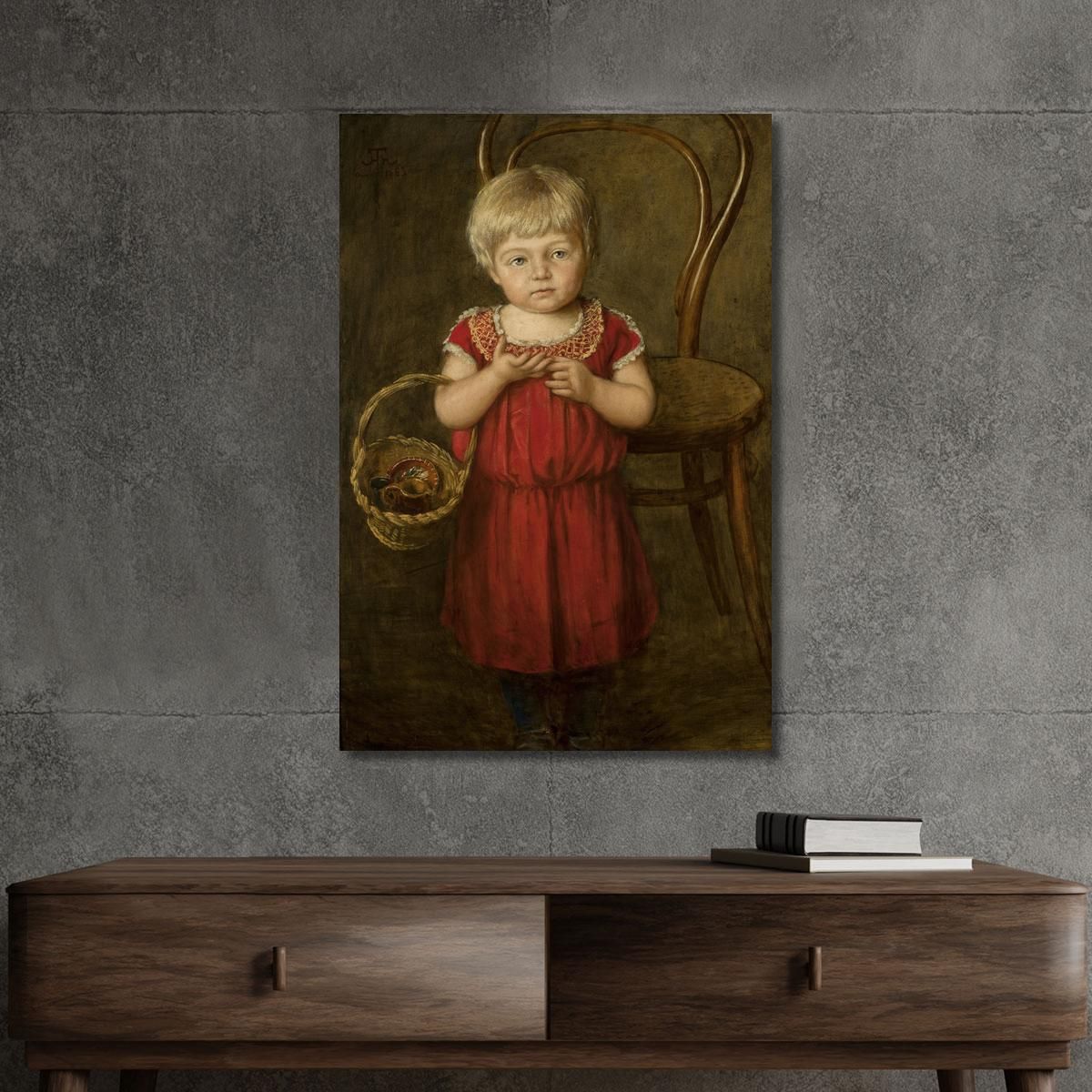 Portrait Of Ela With A Basket Hans Thoma hth59 canvas print 