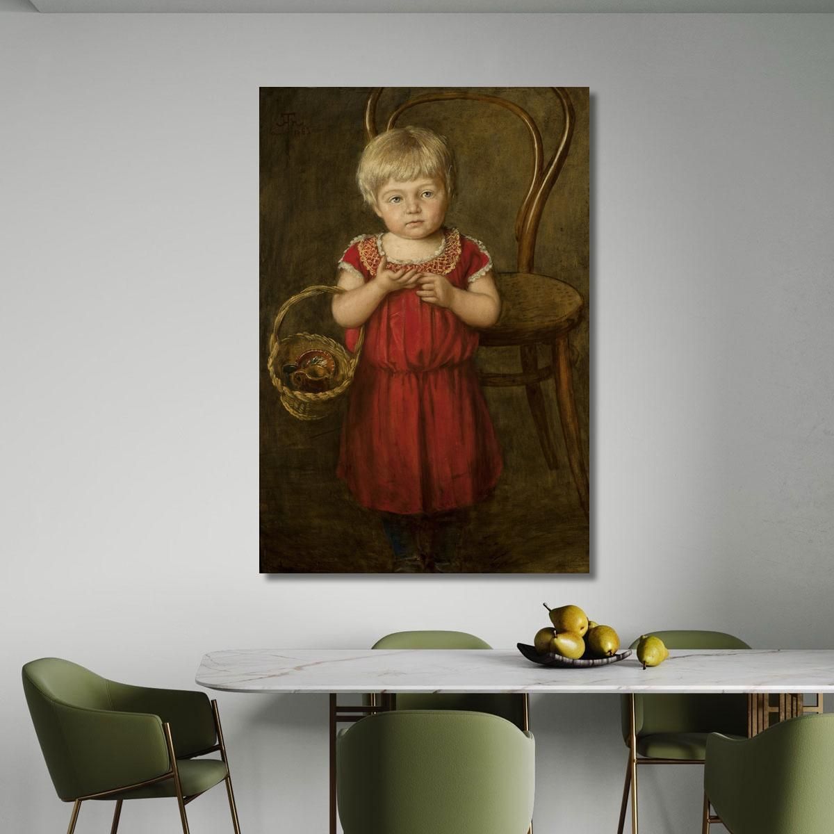Portrait Of Ela With A Basket Hans Thoma hth59 canvas print 