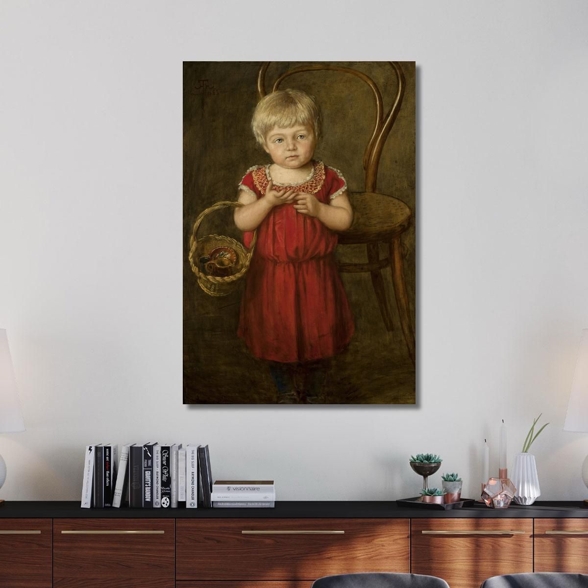 Portrait Of Ela With A Basket Hans Thoma hth59 canvas print 
