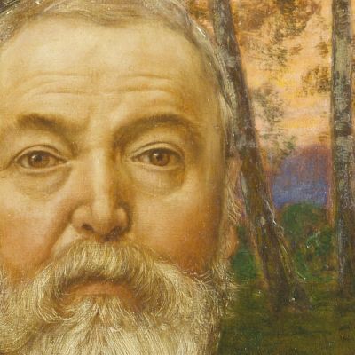 Self-Portrait In Front Of A Birch Forest Hans Thoma hth66 canvas print